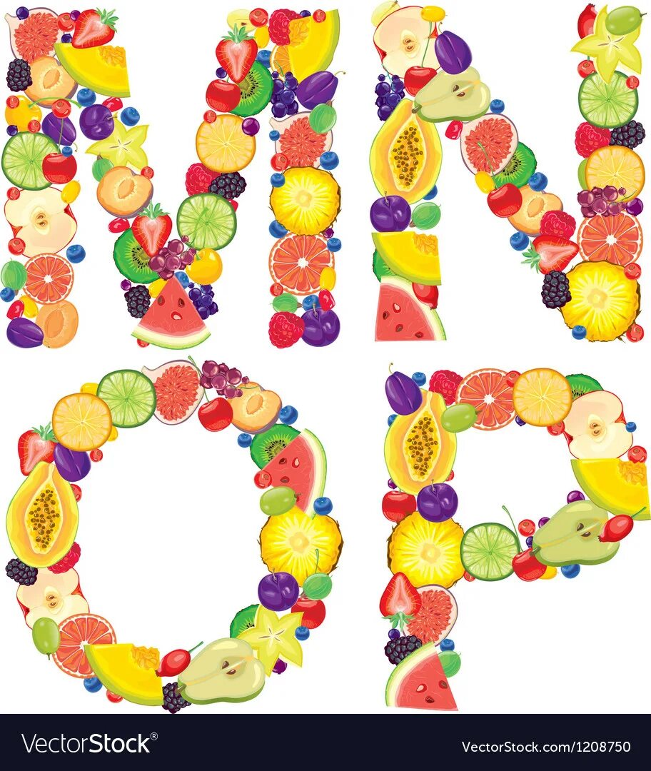 Letters fruits