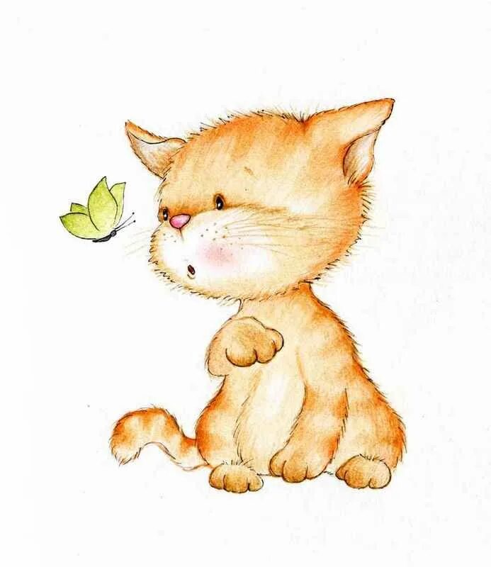 Милые рисунки кошечек. Котенок иллюстрация. Котик рисунок. Милый кот рисунок. Милый котенок рисунок.