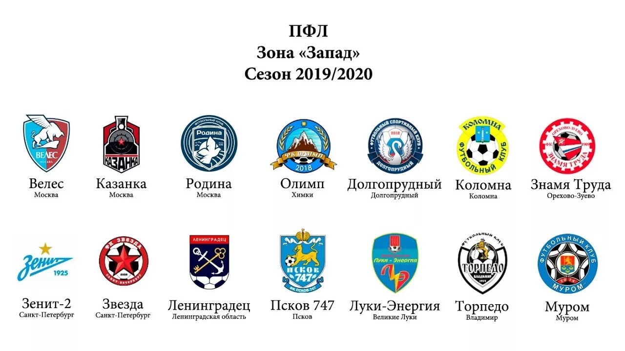 Футбол россии вторая лига зона. Эмблемы российских футбольных клубов. Эмблемы клубов ФНЛ. ПФЛ. Национальная футбольная лига клубы.