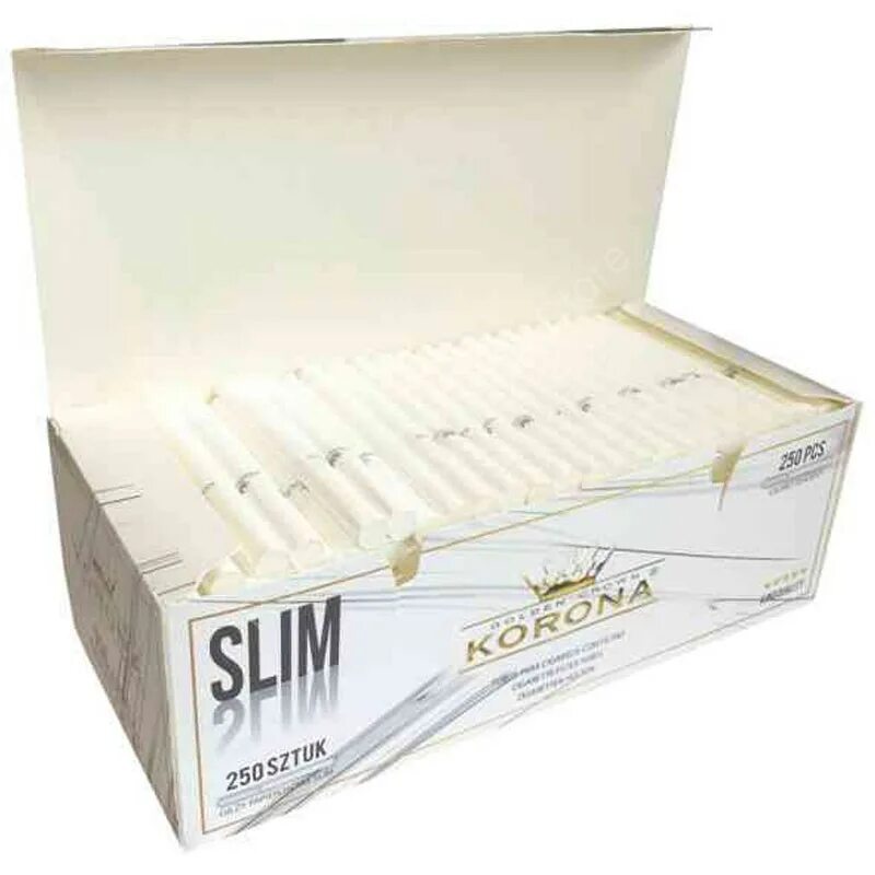 Магазин супертабак купить сигареты. Гильзы сигаретные Korona Slim 250. Гильзы для сигарет Korona Slim 6.5 мм. Сигаретные гильзы Slim 6.5 мм. Гильзы сигаретные корона слим 6.5мм.