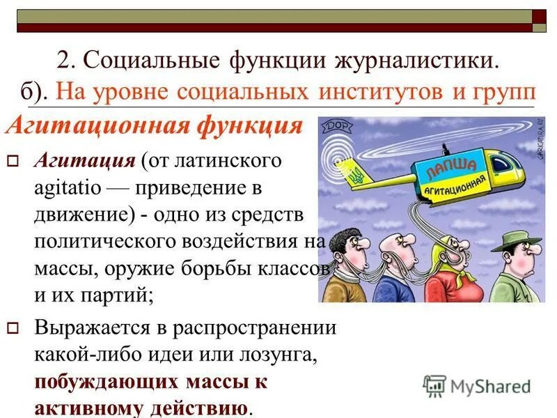 Агитация функции