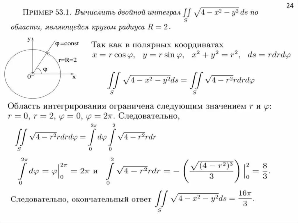 Интеграл круга