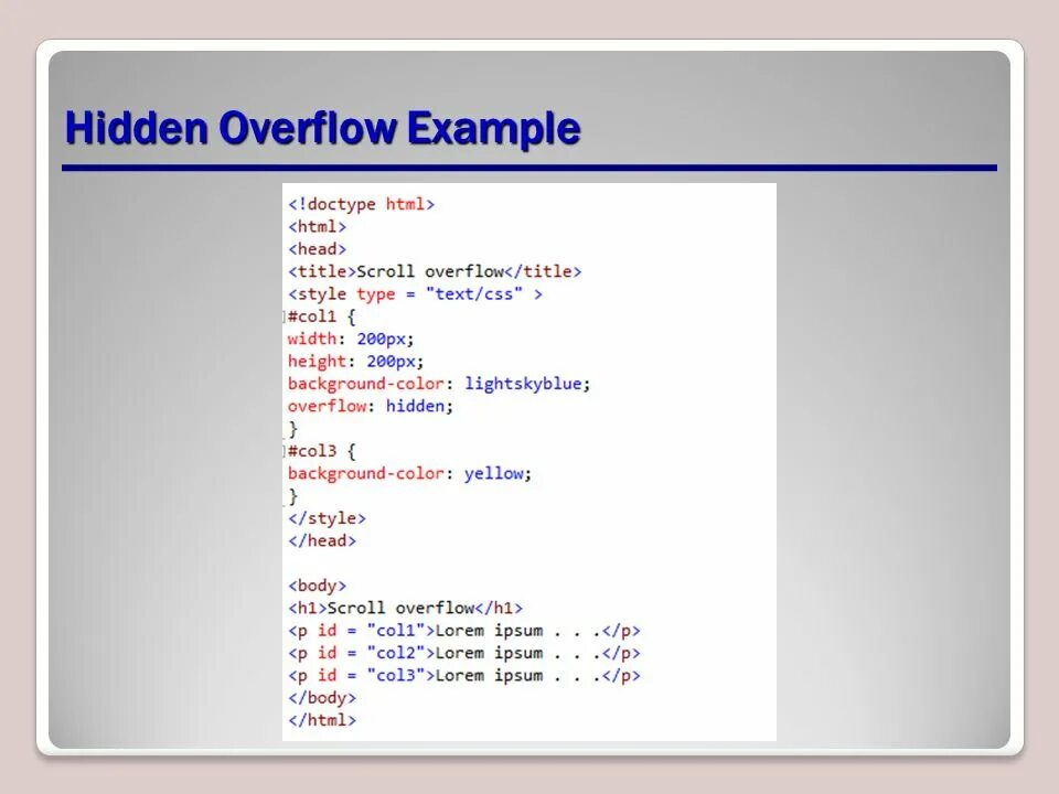 Overflow hidden scroll