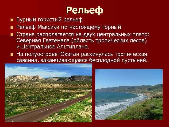 Общий характер поверхности мексики