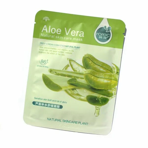 Aloes маска для лица. Тканевая маска natural Skin Care Mask Aloe Vera алоэ 30г Rorec. HCHANA, тканевая маска для лица Aloe Vera.