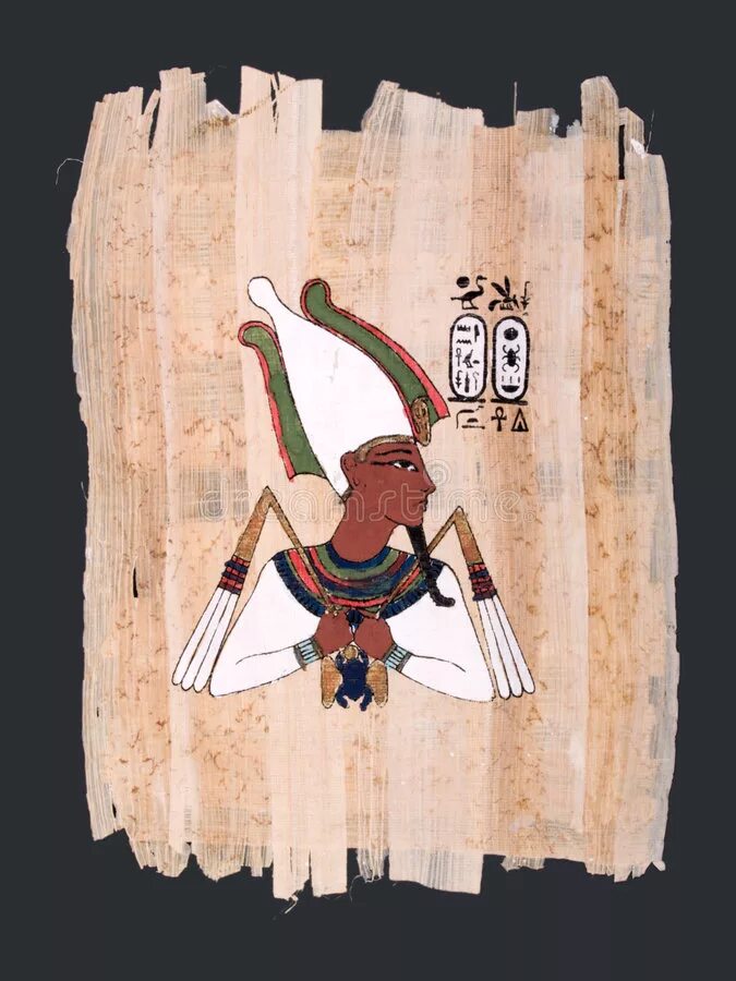 Бог красит. Папирус древнего Египта Осирис. Стилизованный рисунок с папируса. Картина на папирусе. Египетская мать богов на папирусе.