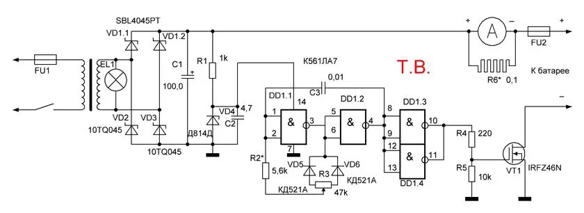 Регулятор тока 7. Схемы зарядных устройств на полевом транзисторе. Схема ЗУ на полевом транзисторе для авто. Зарядное устройство на ne555 для автомобильного аккумулятора. Схема автомобильного зарядного устройства на полевом транзисторе.