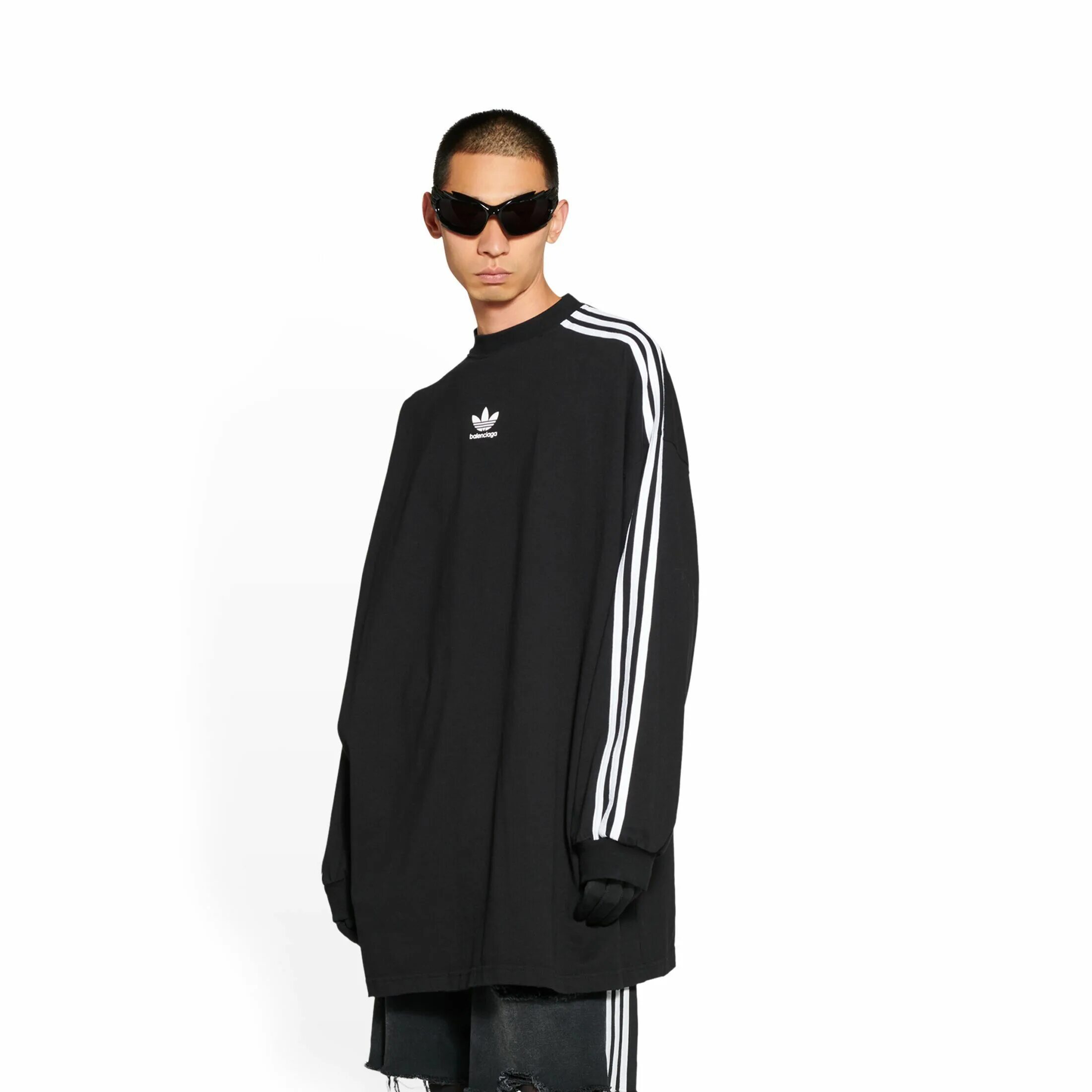 Balenciaga adidas. Адидас Баленсиага худи. Лонгслив адидас Баленсиага. Balenciaga / adidas long Sleeve t-Shirt Oversized in Black.