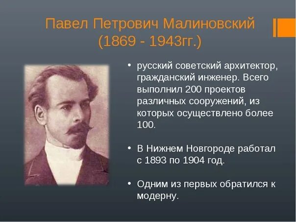 Архитектор п п Малиновский. Малиновский Архитектор Нижний Новгород. Пааел петровичит мариновакий.