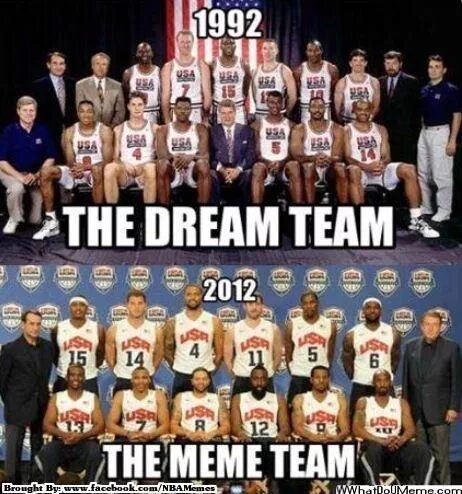 Meme team. Команда мечты. Dream Team Мем. Дрим тим 2012. Dream Team 2012 USA.