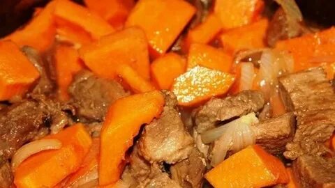 Тыква с мясом в духовке рецепт кусочками