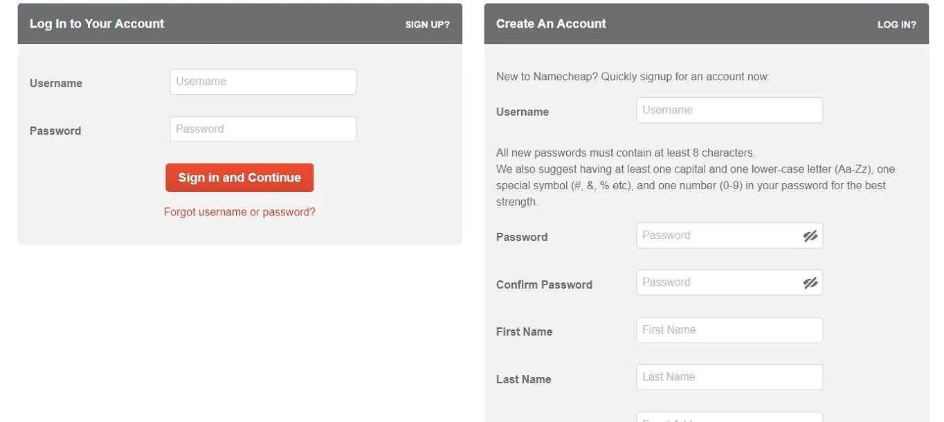 Create a support account. Create account. login password firstname lastname. new username. sign up for a free account or log in!.