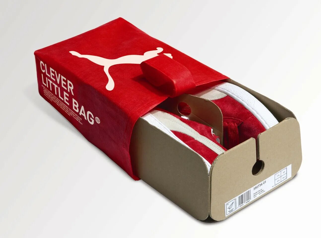 Clever little Bag Puma. Шубер обечайка. Креативная упаковка. Необычная упаковка. Дизайн новой упаковки