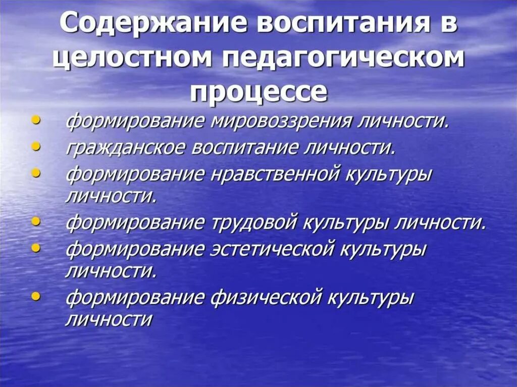 Обучение включает в себя воспитание. Содержание воспитания. Содержание воспитания в педагогике. Содержание воспитания в педагогическом процессе. Процесс воспитания в целостном педагогическом процессе.