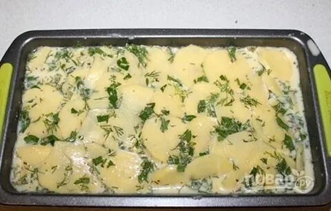 Картофельная запеканка с молоком яйцом