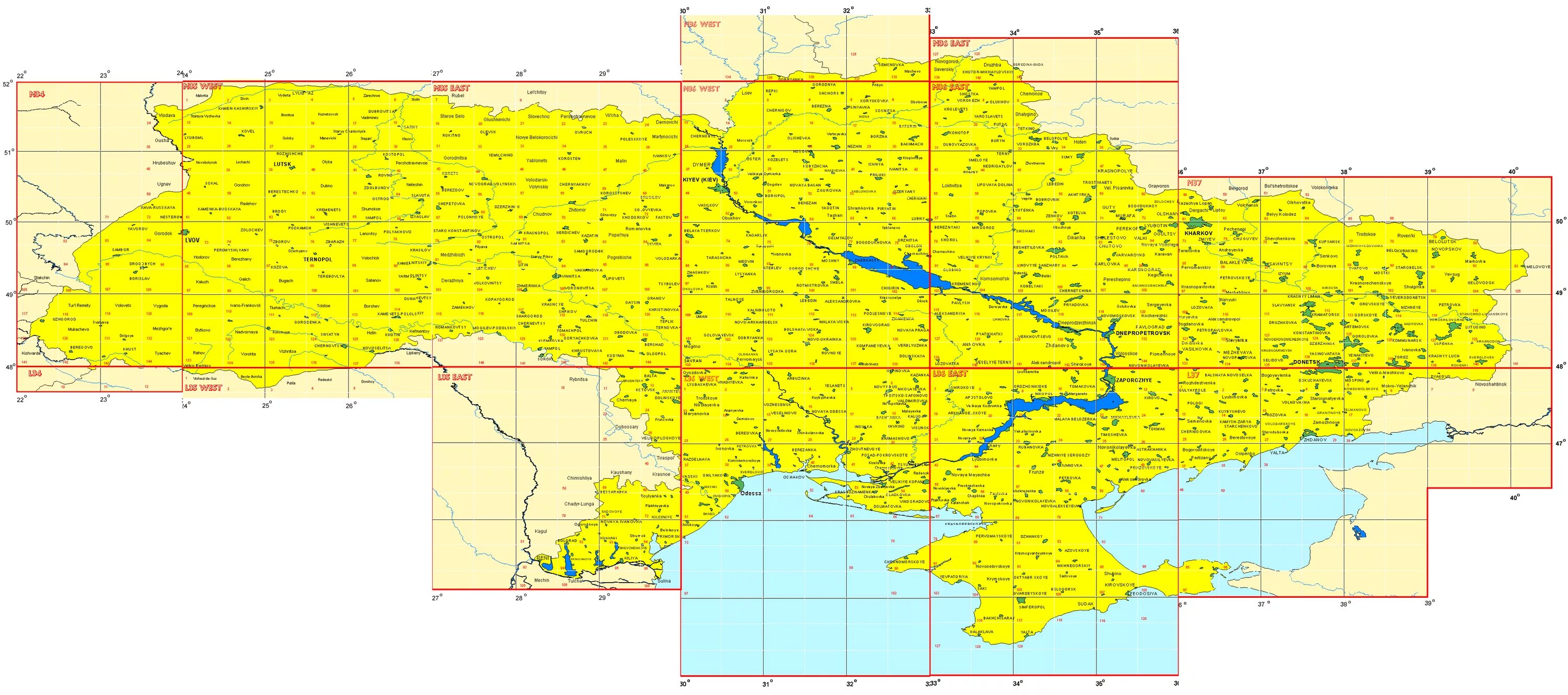 Номер карты украины. Топографическая карта Украины.