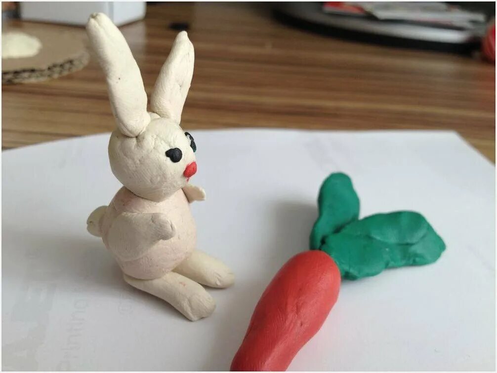 лепка зайца из пластилина. пластилиновые звери. заяц из пластилина для детей. пластилин лепка зайца. кролик лепка.