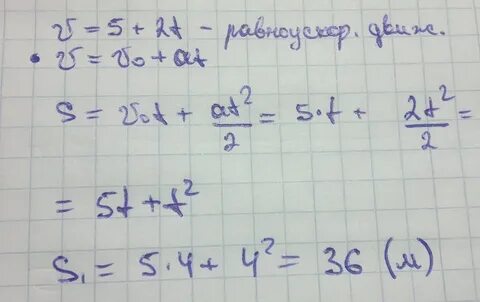 Уравнение скорости тела имеет вид