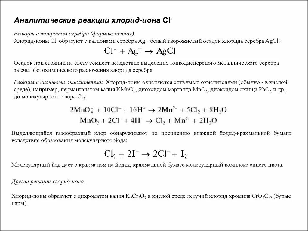 Реакция хлора с нитратом серебра