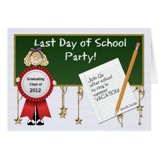 The last School Bell Day. Last Call School. Last Day at School.