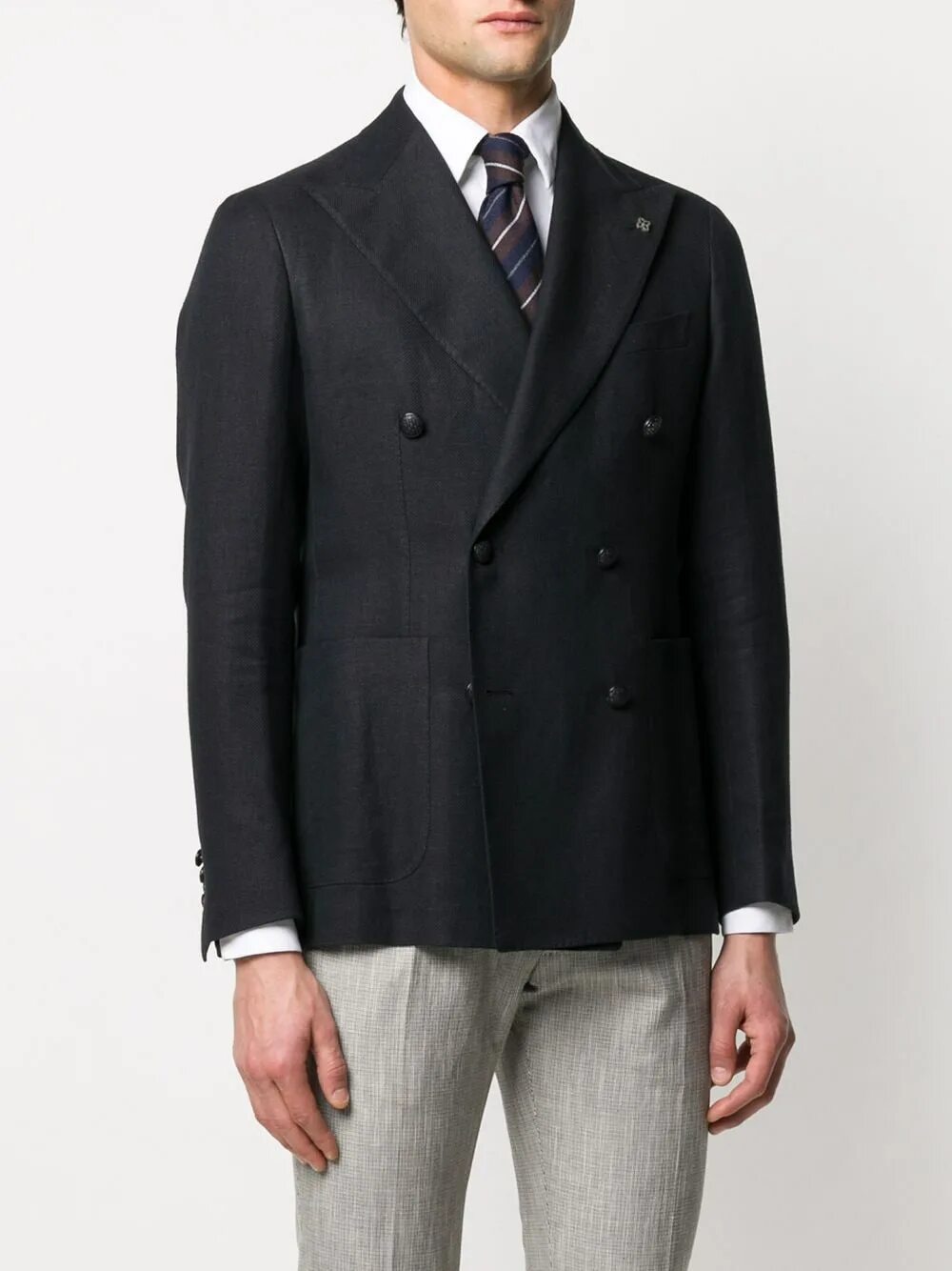 $949, Dolce & Gabbana Black Wool Double Breasted Martini Blazer Dolce and gabban