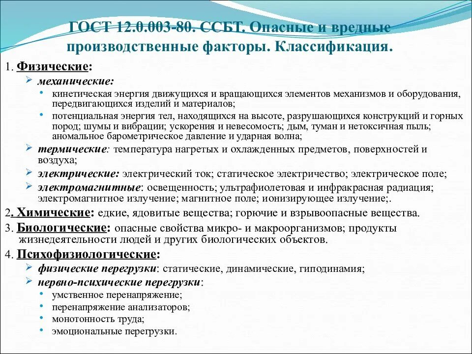 Гост 12.0 003 2015 статус. Классификация опасных производственных факторов. Классификация вредных и опасных производственных факторов. ГОСТ опасные и вредные производственные факторы. Классификация производственных факторов.