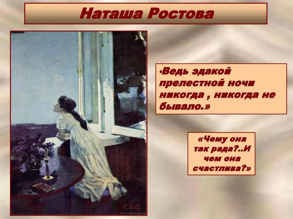 Встреча с Наташей в Отрадном Андрея Болконского. Встреча Болконского с Наташей в Отрадном. Сцена разговора наташи и сони лунной ночью