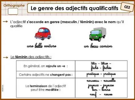 Des adjectifs