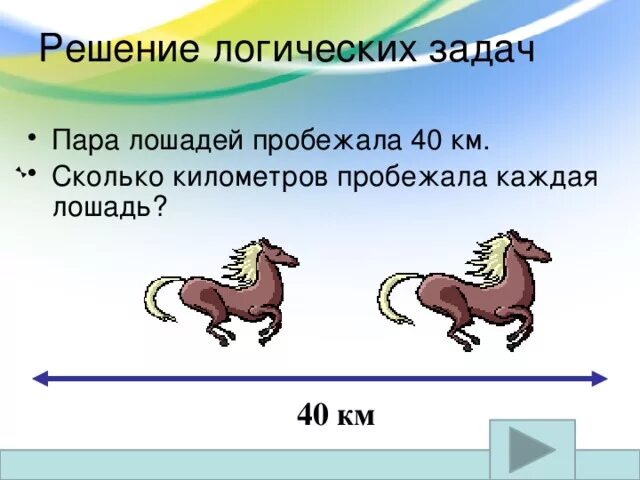 Сколько пройдет лошадь. Задача про лошадей. Лошадка задания. Пара лошадей пробежала. Конь решает задачки.