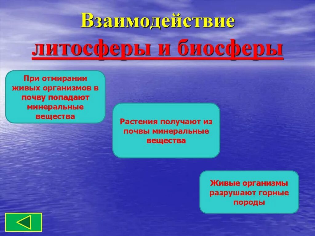 Взаимодействие биосферы и литосферы