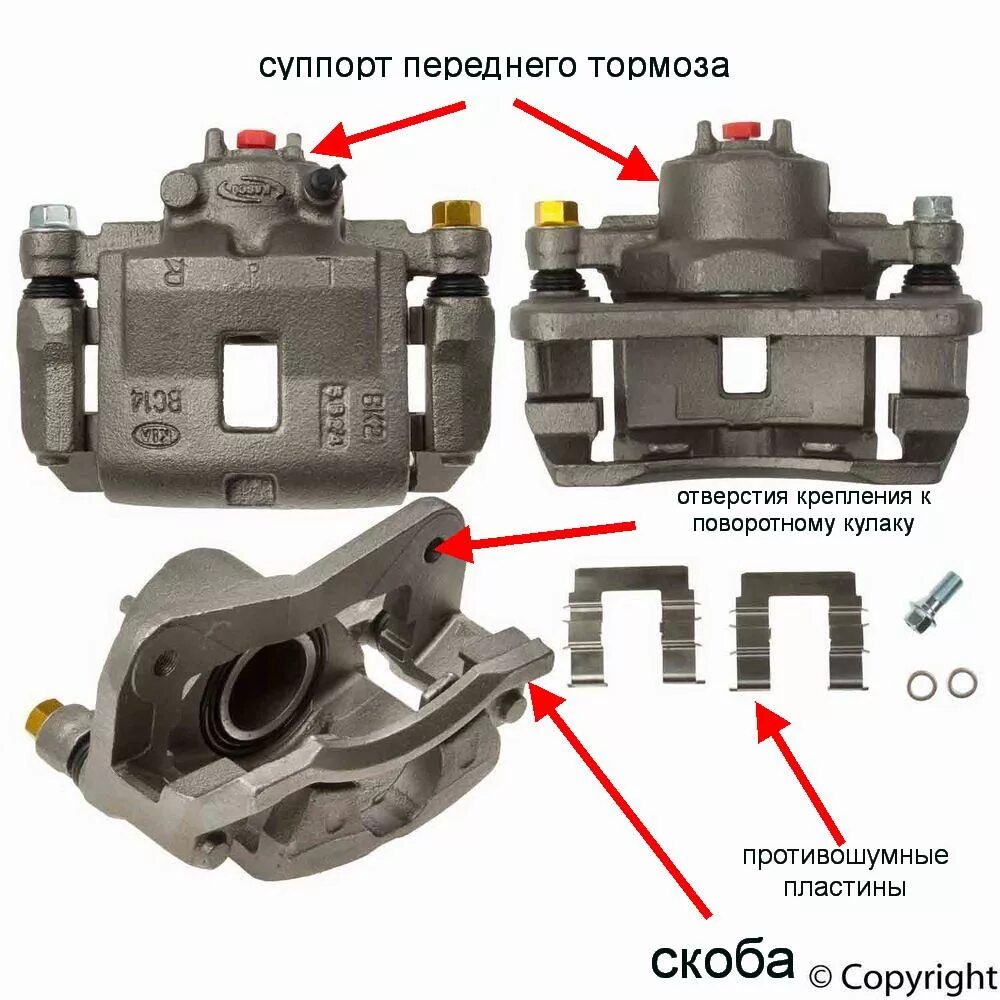 Передний суппорт из чего состоит. Скоба тормозного суппорта приора.