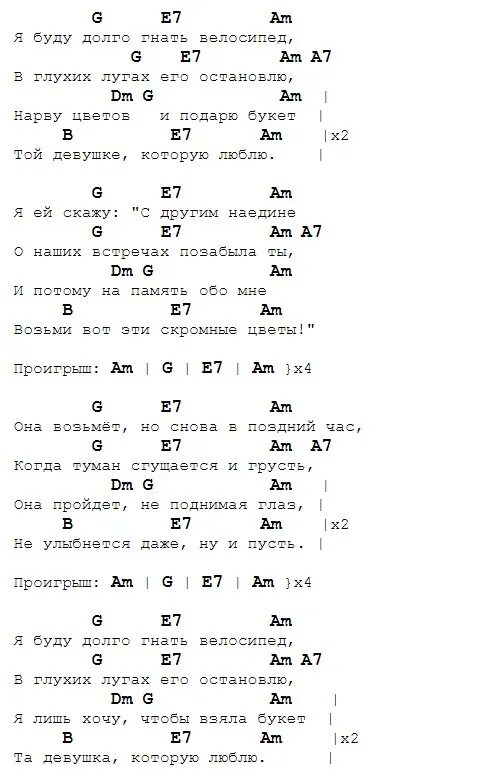 Я буду долго гнать велосипед аккорды для гитары. Букет Ноты для аккордеона. Барыкин Ноты.