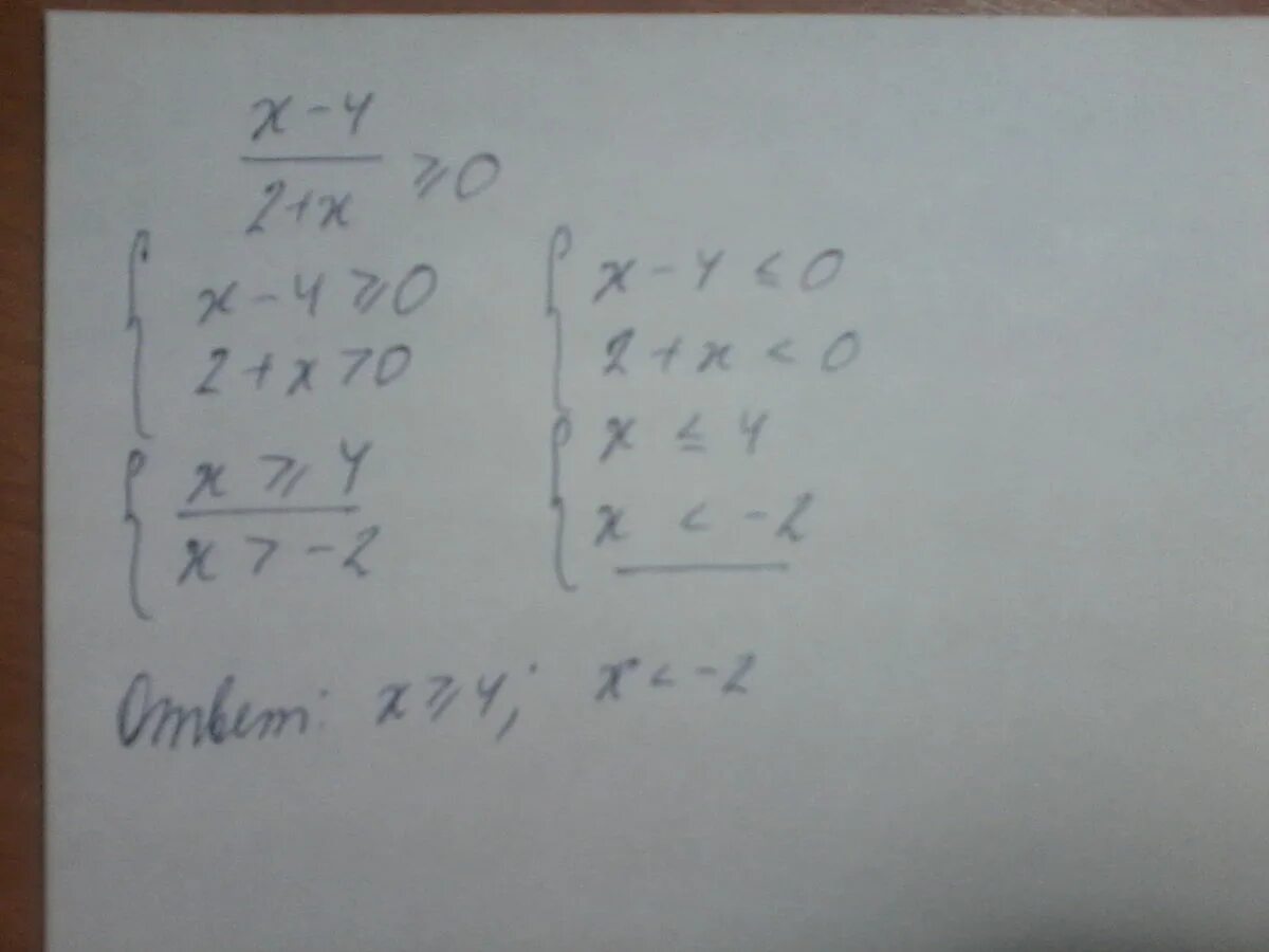 X-2/X+4 больше или равно 2. X2-4 больше или равно 0. (X2+2x)(4x-2) больше или равно 0. X-2/X-4 больше 0. X2 12 больше 0