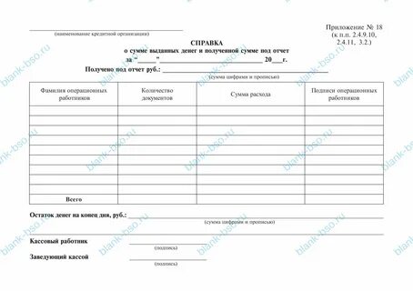 Сумма под отчет