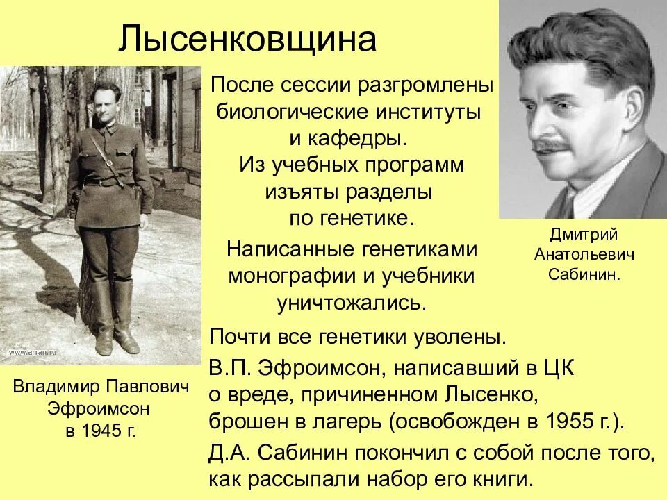 Эксперименты лысенко. Лысенковщина. лысенко разгром генетики. августовская сессия васхнил 1948 года.