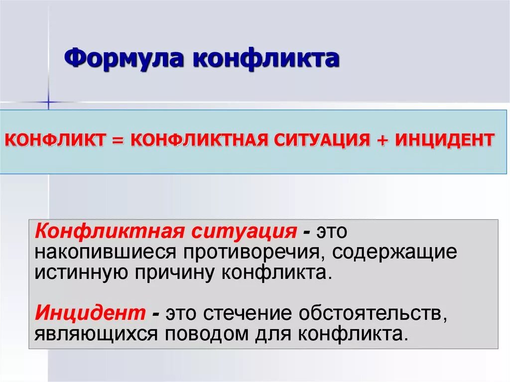 Конфликт является правонарушением. Формулы развития конфликта. Формула возникновения конфликта. Формула конфликта: конфликт= конфликтная ситуация + …. Формула конфликта в психологии.