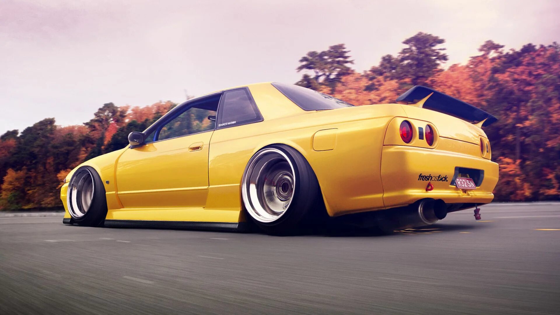 Nissan Skyline GTR r32. Nissan Skyline r32 стенс. Nissan Skyline r32 желтый. Nissan Skyline GTR r32 stance. Пон кар