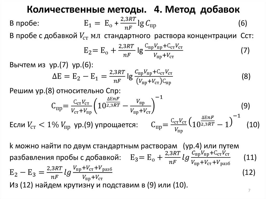 Расчет добавок