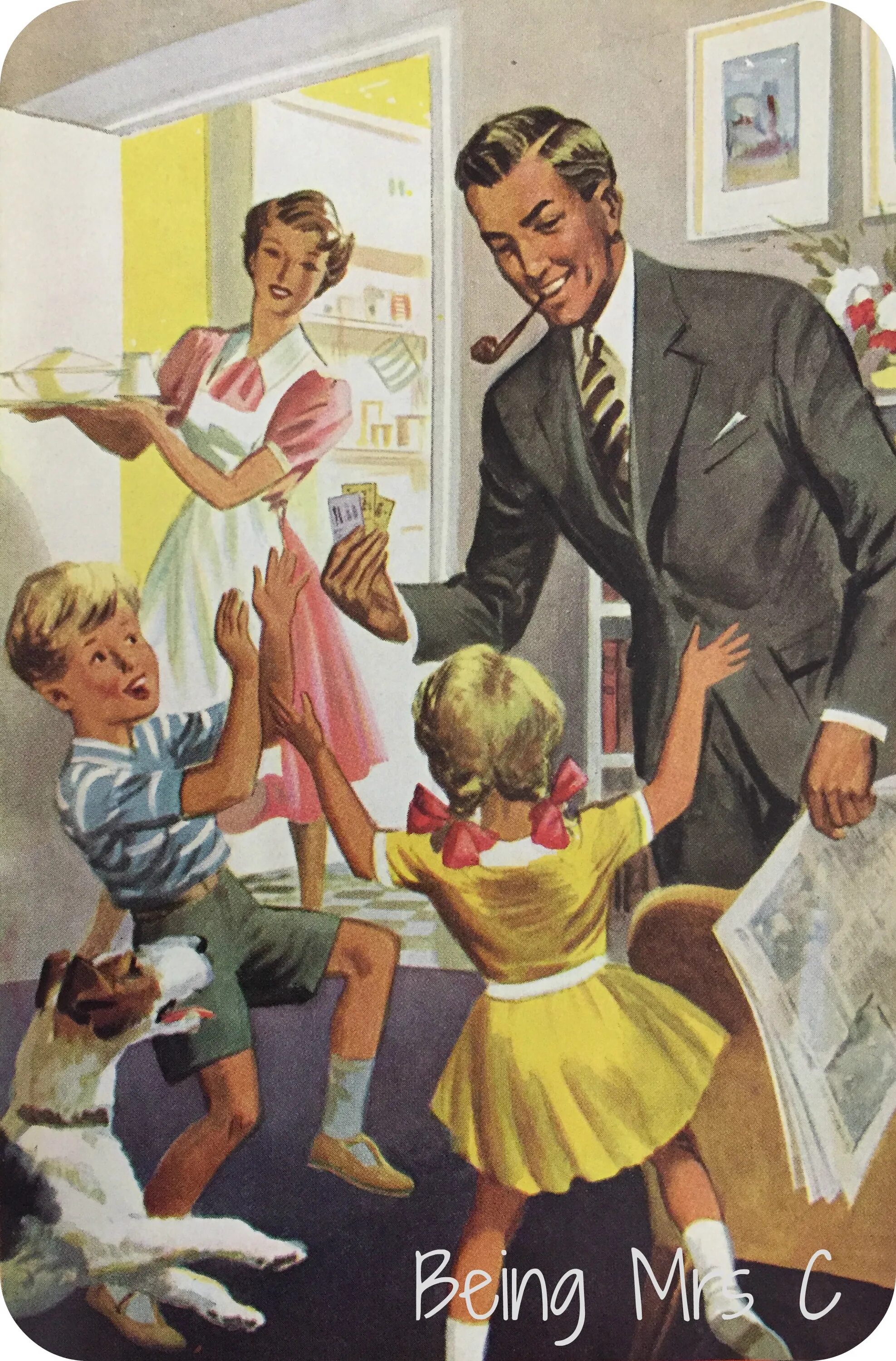 Ретро пап. Семья ретро иллюстрации. ретро плакат family. ретро семья постер. американская семья плакат.