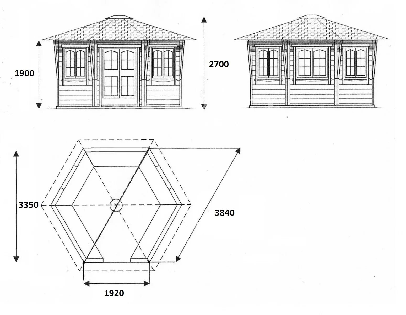 Размеры беседки для дачи фото. Шестиугольная беседка с мангалом чертеж. Шестиугольная беседка чертежи. План беседки для дачи. Беседки с размерами из дерева.