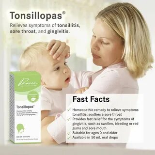 Tonsillopas For tonsillitis and relieving symptoms of gingivitis. 