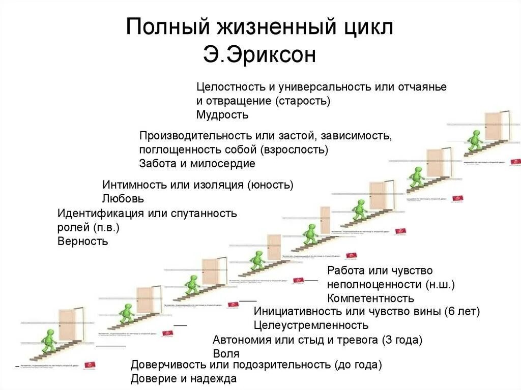 8 Стадий жизненного цикла Эриксона. Периодизация жизненных циклов э. Эриксона. Возрастные кризисы развития человека