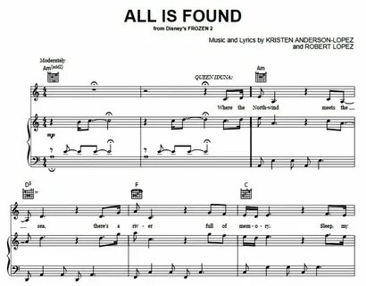 Frozen 2. "All Is Found": ноты для фортепиано.