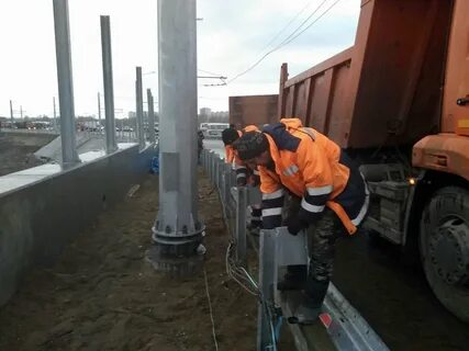 Установка барьерного ограждения