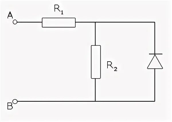 Сопротивление диода в обратном направлении. Схема резистора в цепи диода. В цепи изображенной на рисунке сопротивление диода. Схема включения диода в электрическую цепь постоянного тока. Физика диоды в цепи.
