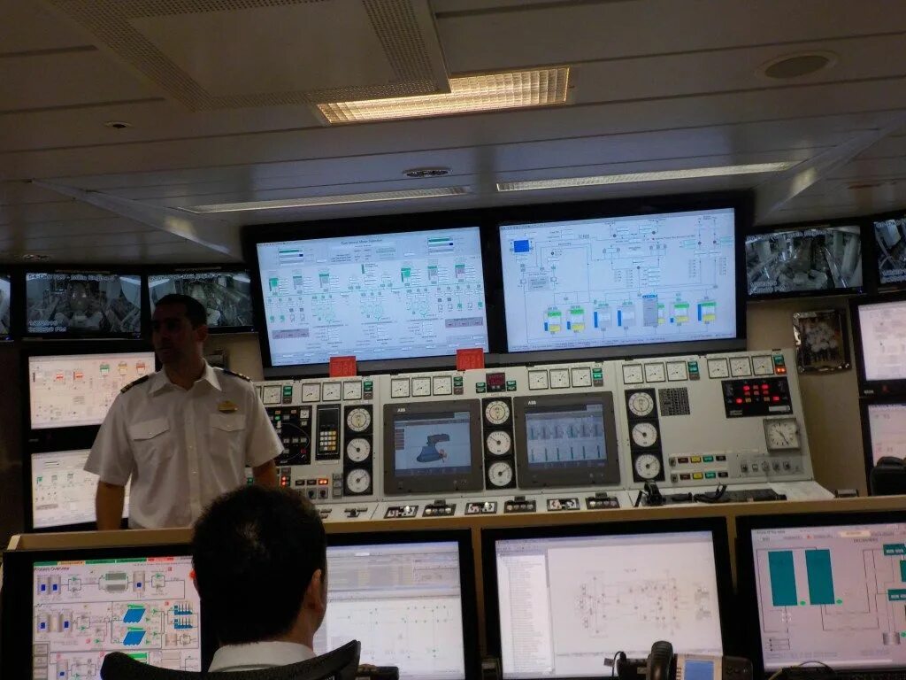 Ship room. Engine control room in merchant ship. Engine control room in merchant ship. Ship control. Ship control.