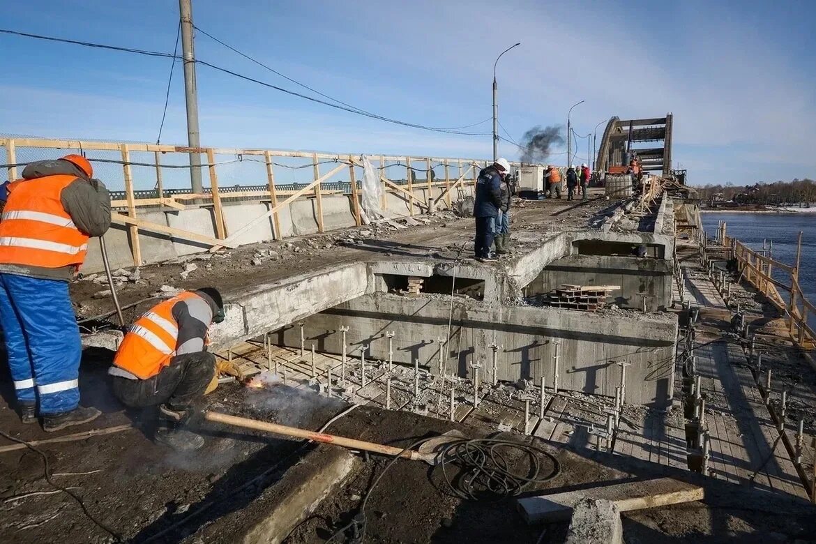 Ремонт моста в городе. Рыбинск мост через Волгу. Волжский мост Рыбинск. Мост 2023 Рыбинск. Рыбинский мост реконструкция.