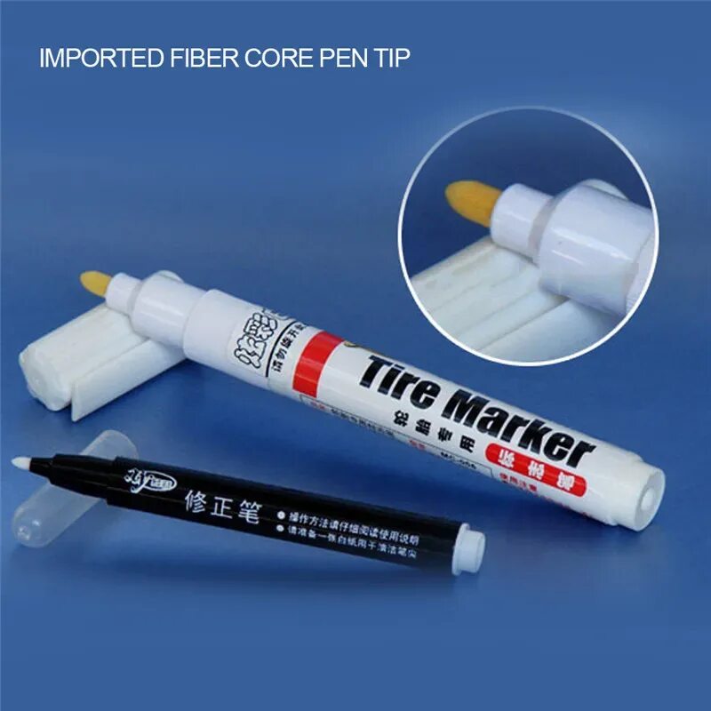 Маркер для резины TIREMARKER White 8ml. Белый 09133. Автомобильный маркер от царапин. Фломастер для автомобиля от царапин. Маркер краска широкий белый. Маркер для машины