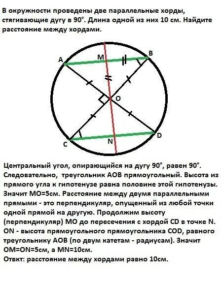 Через круг проведена хорда. Две параллельные хорды. Параллельные хорды в окружности. Параллельность хорд в окружности. В окружности проведены 2 хорды.