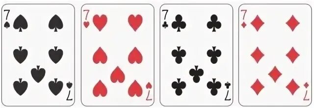 В четырех кругах разложено 7 карт. Игральная карта 7 черви. Карта семерка червей. Червовая семерка. Семерка черви семерка Буби семерка крести.